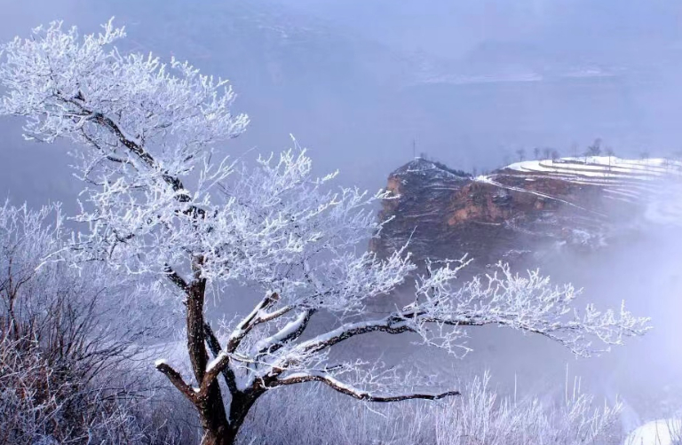 河南安阳市林州：入冬初雪拥抱太行